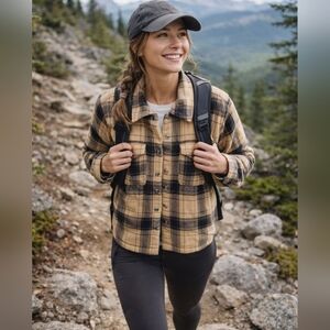 Women's NWOT Utility Jacket - Lucky Brand. Plaid . Ladies S. Pilled Look Design